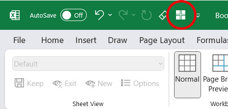 Biểu tượng chọn ô hiển thị đã được thêm vào QAT