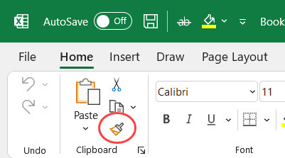 Biểu tượng Format Painter trên thanh công cụ