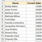 Bộ dữ liệu mẫu gồm cột ngày tháng và khách hàng cần sao chép