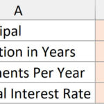 Các giá trị đầu vào cho mẫu lịch trình trả nợ vay