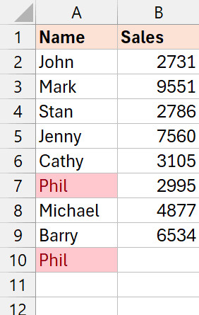 Các giá trị trùng lặp được tô màu cảnh báo ngay lập tức