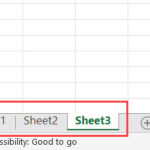 Các thẻ Sheet hiển thị bình thường ở góc dưới bên trái