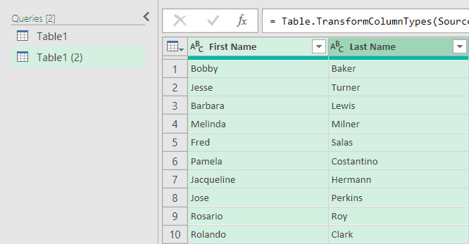 Chọn các cột muốn gộp trong giao diện Power Query