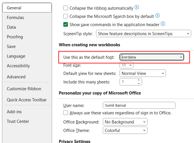 Chọn font chữ mong muốn từ danh sách thả xuống trong cài đặt