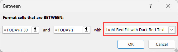 Chọn màu sắc hiển thị cho khoảng thời gian