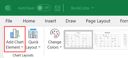 Chọn mục Add Chart Element để thêm thành phần