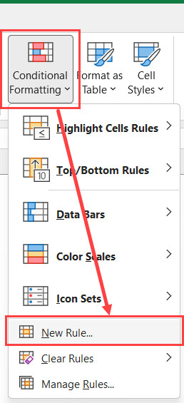 Chọn New Rule để tạo quy tắc mới