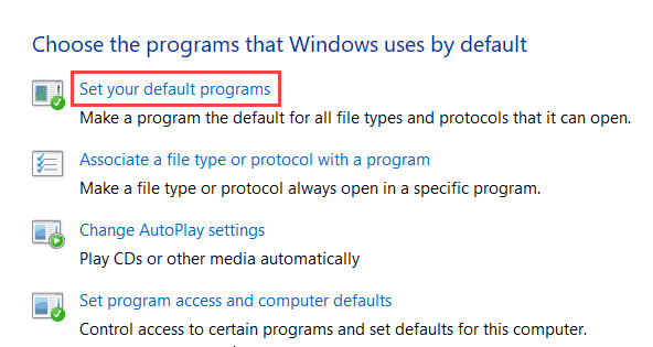 Chọn Set your default programs