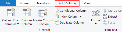 Chọn thẻ Add Column