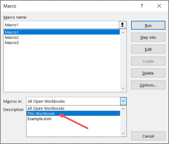 Chọn This Workbook để giới hạn phạm vi xóa trong tệp hiện tại