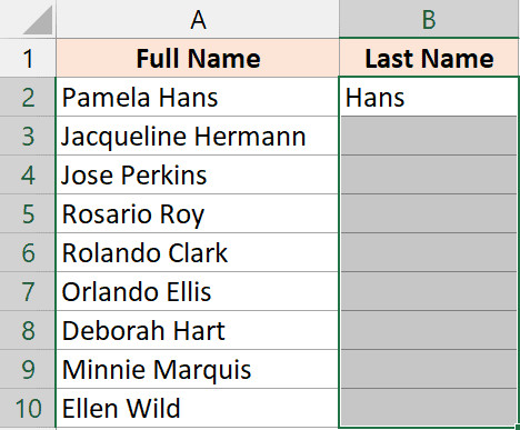 Chọn toàn bộ cột B