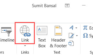 Click on the Link option