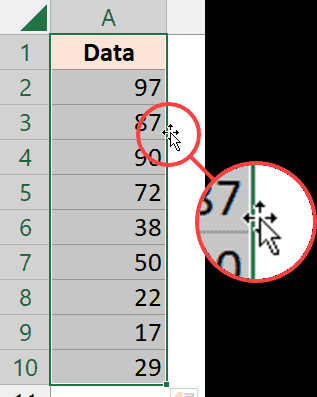 Con trỏ chuột chuyển thành mũi tên bốn chiều khi đặt tại cạnh vùng chọn
