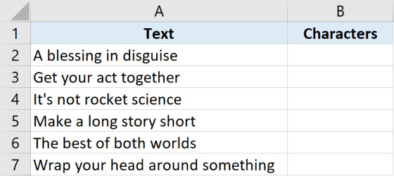 Công thức LEN đếm tổng số ký tự trong các ô dữ liệu