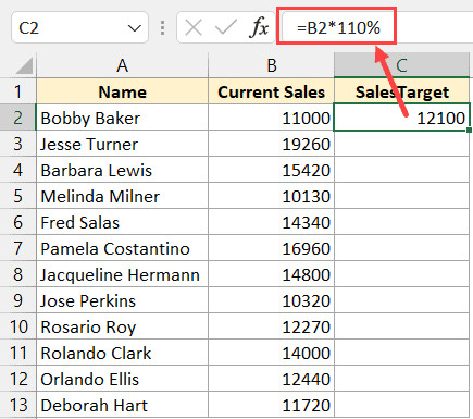 Công thức tính mục tiêu doanh số mới
