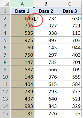 Đặt con trỏ chuột tại cạnh vùng chọn xuất hiện dấu cộng