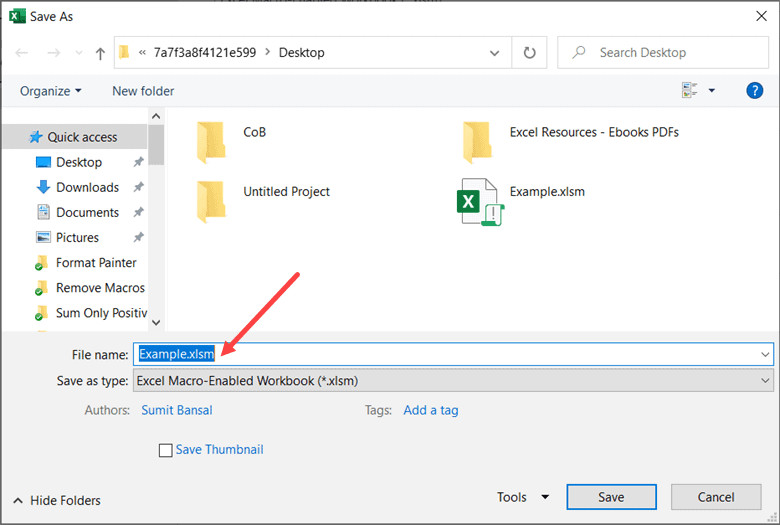 Đặt tên file mới tại hộp thoại Save As