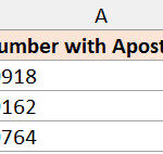 Dãy số được chuyển thành văn bản bằng cách thêm dấu nháy đơn