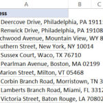 Địa chỉ trong các ô Excel cần được ngắt dòng để hiển thị đầy đủ
