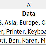 Dữ liệu mẫu chứa các giá trị trùng lặp trong cùng một ô Excel cần được xử lý