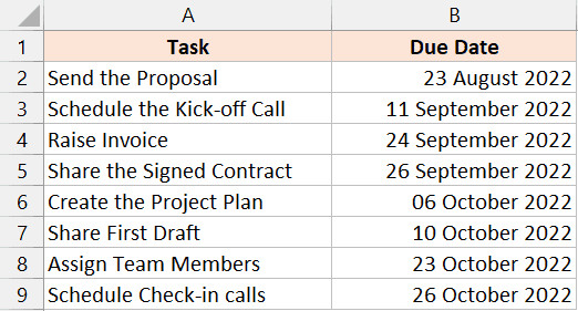 Dữ liệu mẫu để tô màu ngày trong khoảng 30 ngày gần nhất