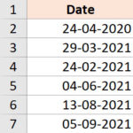 Dữ liệu ngày tháng ban đầu trong Excel cần xử lý