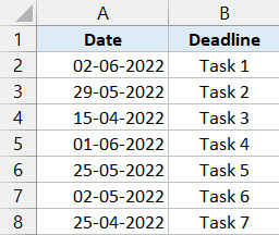 Dữ liệu ngày tháng trong Excel