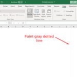 Đường kẻ nét đứt màu xám mờ xuất hiện trên bảng tính Excel