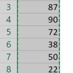 Đường viền nét đứt hiện ra quanh vùng dữ liệu sau khi nhấn Control X