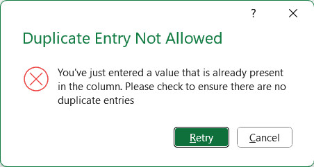 Hộp thoại báo lỗi đã được tùy chỉnh nội dung
