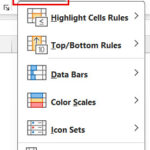 Hộp thoại Manage Rules hiển thị vùng áp dụng định dạng có điều kiện