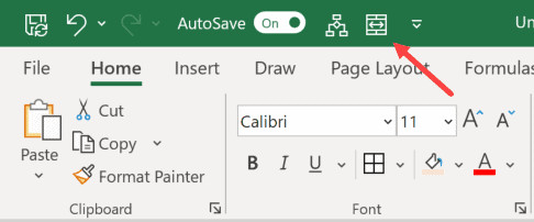 Hủy gộp nhanh chóng bằng biểu tượng trên thanh QAT