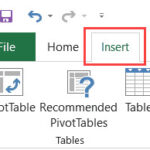 Insert Tab in Excel Ribbon
