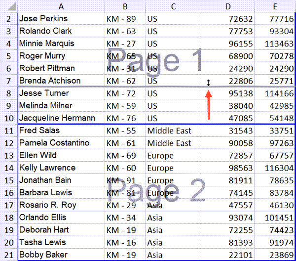 Kéo đường kẻ xanh đến vị trí mới