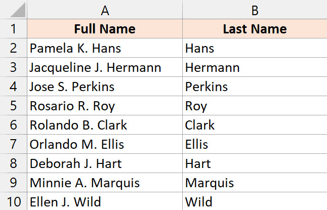 Kết quả chỉ còn lại tên sau khi thay thế