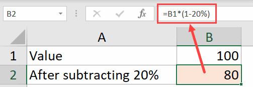 Kết quả chính xác khi trừ một tỷ lệ phần trăm khỏi một số