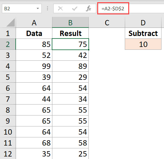 Kết quả sau khi áp dụng công thức tham chiếu tuyệt đối cho cả cột
