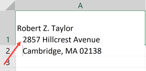 Kết quả thụt lề cho từng dòng riêng biệt trong một ô