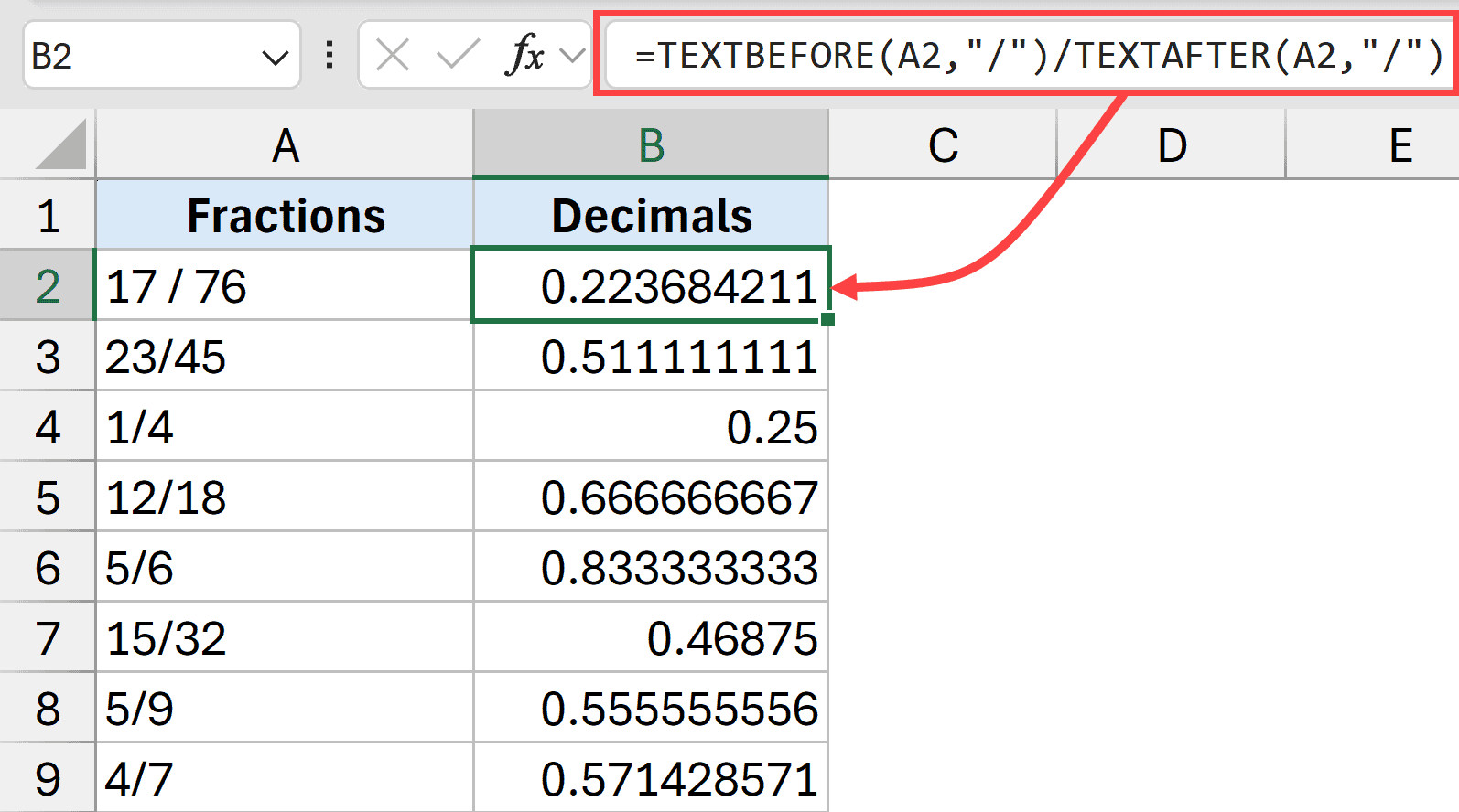 Minh họa cách sử dụng hàm TEXTBEFORE và TEXTAFTER trong Excel