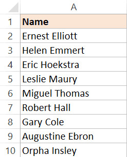 Names to Sort by Last Name