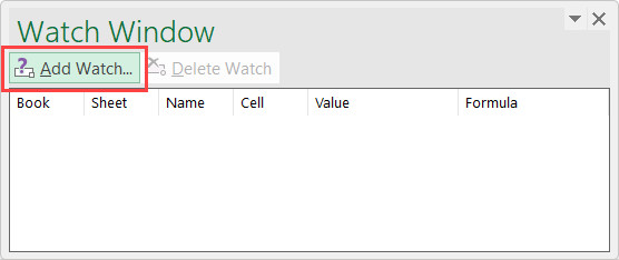 Nhấn nút Add Watch để thêm ô cần theo dõi