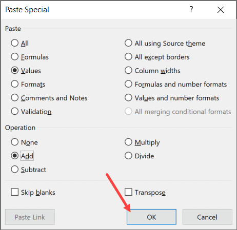 Nhấn OK để áp dụng thay đổi