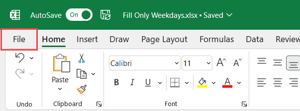 Nhấn vào tùy chọn File trên thanh công cụ