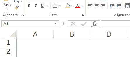 Nhập địa chỉ ô vào Name Box để chọn cột bị ẩn