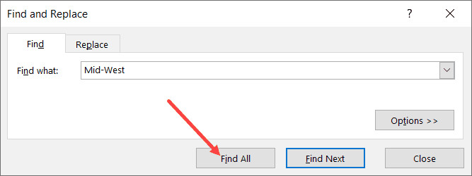Nhấp vào Find All
