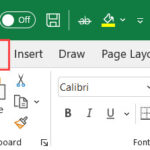 Nhấp vào tab Home trên thanh công cụ Excel để bắt đầu định dạng