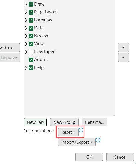 Nút Reset và các tùy chọn khôi phục