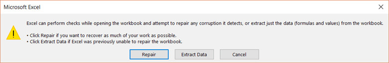 Open and Repair Prompt