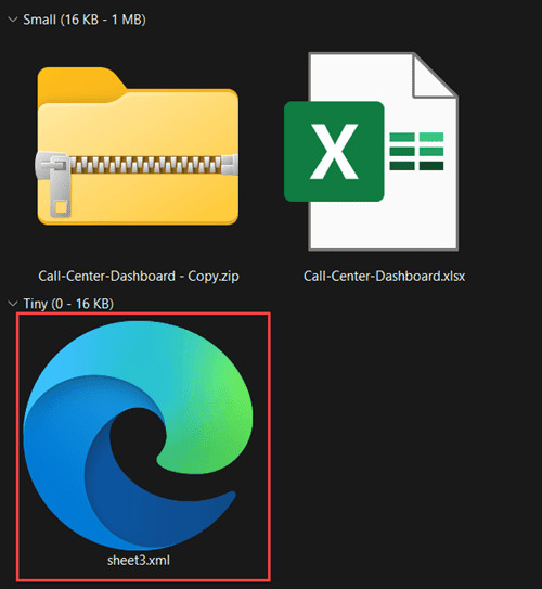 Sao chép file xml của sheet cần mở khóa ra bên ngoài thư mục ZIP