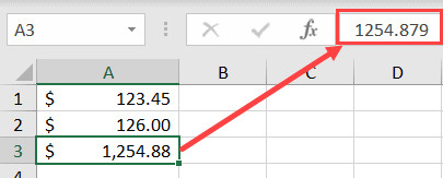 Số hiển thị bị làm tròn chỉ còn hai chữ số thập phân